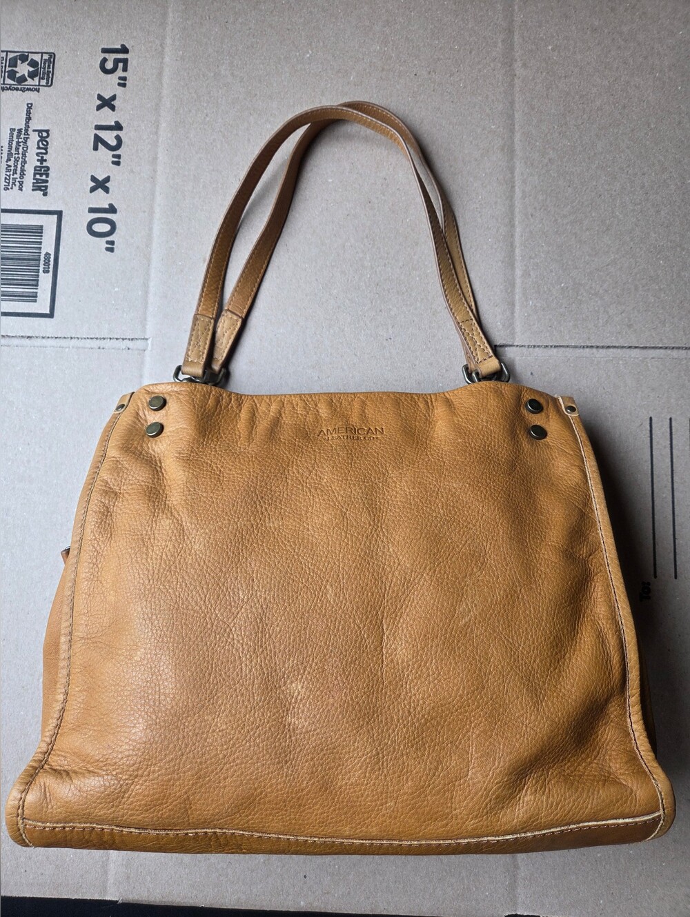 American Leather Co. Lenox Triple Entry Satchel Cafe Latte